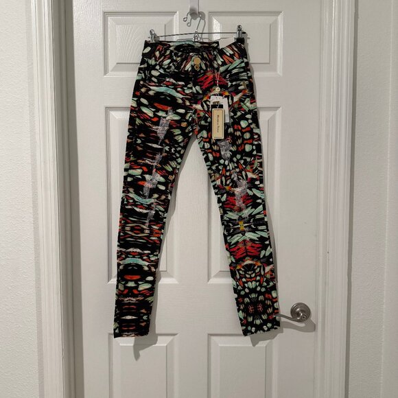 Morena Rosa Andreia Brazilian Colorful Low Rise Skinny Jeans Size 26 (26x31) NWT - Picture 1 of 15